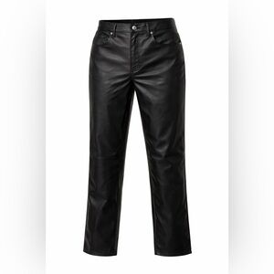 Indigo Rising Black Faux Leather Super High Rise Straight Pants NWT